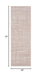 Nourison Whimsicle Pink Ivory 2' x 6' Area Rug, Contemporary, Artistic, Easy Cleaning, Non Shedding, Bed Room, Living Room, Dining Room, Kitchen, (6' Runner)
