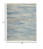 Nourison Jubilant 7'10" x 9'10" Blue Modern Indoor Rug Polypropylene