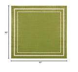 Nourison Essentials 60' x Square Contemporary Indoor/Outdoor Rug in Green Ivory