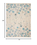 Nourison Tranquil Floral Ivory 6' x 9' Area -Rug, Easy -Cleaning, Non Shedding, Bed Room, Living Room, Dining Room, Kitchen (6x9)
