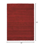 Nourison Amore Shag Red 7'10" x 10'10" Area-Rug, Easy-Cleaning, Non Shedding, Bed Room, Living Room, Dining Room, Kitchen (8x11)