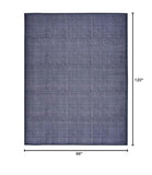 Nourison Washables 96x120 Indoor Polyester & Cotton Rug in Navy Blue