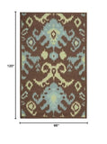 Nourison Vista Ikat Chocolate 8' x 10' Area -Rug, Easy -Cleaning, Non Shedding, Bed Room, Living Room, Dining Room, Kitchen (8x10)