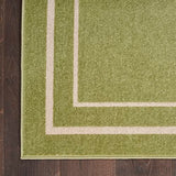 Nourison Essentials 60' x Square Contemporary Indoor/Outdoor Rug in Green Ivory