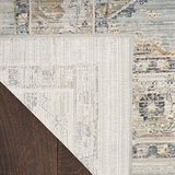 Nourison Nyle Distressed Light Blue 2'3" x 8' Area Rug, Easy Cleaning, Non Shedding, Bed Room, Living Room, Dining Room, Kitchen (2x8)