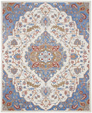 Nourison Elation Floral Ivory Blue 7'10" x 9'10" Area Rug, Easy-Cleaning, Non Shedding, Bed Room, Living Room, Dining Room, Kitchen (8x10)