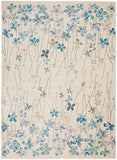Nourison Tranquil Floral Ivory 6' x 9' Area -Rug, Easy -Cleaning, Non Shedding, Bed Room, Living Room, Dining Room, Kitchen (6x9)