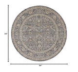 Nourison Nyle Traditional Slate Multicolor 7'10" x Round Area -rug, Easy -cleaning, Non Shedding, Bed Room, Living Room, Dining Room, Kitchen (8 Round)
