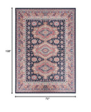 Nourison Vintage Home Bohemian Navy 6' x 9' Area -Rug, Easy -Cleaning, Non Shedding, Bed Room, Living Room, Dining Room, Backyard, Deck, Patio (6x9)