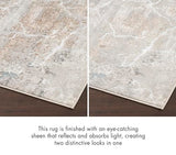 Nourison Glam Modern Grey Multicolor 2'3" x 7'6" Area -rug, Easy -cleaning, Non Shedding, Bed Room, Living Room, Dining Room, Kitchen (2x8)