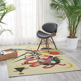 Nourison Modern Art Balsa 4' x 6' Area-Rug, Easy-Cleaning, Non Shedding, Bed Room, Living Room, Dining Room, Kitchen (4x6)
