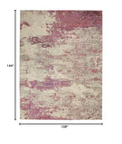 Nourison Celestial Modern Abstract Ivory/Pink 9' x 12' Area Rug, Easy Cleaning, Non Shedding, Bed Room, Living Room, Dining Room, Kitchen (9x12)