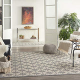 Nourison Palamos Indoor-Outdoor Cream 7'10" x 9'10" Area Rug, Easy Cleaning, Non Shedding, Bed Room, Living Room, Dining Room, Backyard, Deck, Patio (8x10)