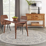 Nourison Nyle Traditional Slate Multicolor 7'10" x Round Area -rug, Easy -cleaning, Non Shedding, Bed Room, Living Room, Dining Room, Kitchen (8 Round)