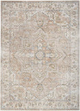 Nourison Astra Machine Washable 5'3" x 7' Beige Vintage Indoor Rug