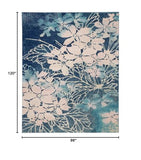 Nourison Tranquil Floral Navy/Pink 8' x 10' Area -Rug, Easy -Cleaning, Non Shedding, Bed Room, Living Room, Dining Room, Kitchen (8x10)