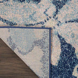 Nourison Tranquil Floral Navy/Pink 8' x 10' Area -Rug, Easy -Cleaning, Non Shedding, Bed Room, Living Room, Dining Room, Kitchen (8x10)