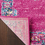 Nourison Passion Fuchsia 10' x 14' Area Rug, Boho, Traditional, Easy Clean, Non Shedding, Bed Room, Living Room, Hallway (10x14)