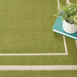 Nourison Essentials 60' x Square Contemporary Indoor/Outdoor Rug in Green Ivory