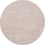 Nourison Whimsicle Pink Ivory 8' x Round Area Rug, Contemporary, Artistic, Easy Cleaning, Non Shedding, Bed Room, Living Room, Dining Room, Kitchen, (8' Round)