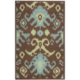 Nourison Vista Ikat Chocolate 8' x 10' Area -Rug, Easy -Cleaning, Non Shedding, Bed Room, Living Room, Dining Room, Kitchen (8x10)