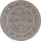 Nourison Nyle Traditional Slate Multicolor 7'10" x Round Area -rug, Easy -cleaning, Non Shedding, Bed Room, Living Room, Dining Room, Kitchen (8 Round)