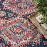 Nourison Vintage Home Bohemian Navy 6' x 9' Area -Rug, Easy -Cleaning, Non Shedding, Bed Room, Living Room, Dining Room, Backyard, Deck, Patio (6x9)