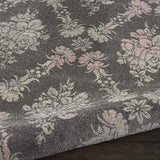 Nourison Tranquil Damask Grey/Pink 8' x 10' Area Rug, Easy Cleaning, Non Shedding, Bed Room, Living Room, Dining Room, Kitchen (8x10)