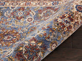 Nourison Reseda Traditional Sky 2'3'' x 7'6'' Area-Rug, Easy-Cleaning, Non Shedding, Bed Room, Living Room, Dining Room, Kitchen (2x8)