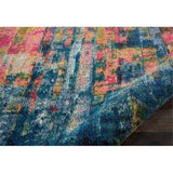Nourison Celestial Blue/Yellow 7'10" x 10'6" Area Rug, Contemporary, Abstract, Easy Cleaning, Non Shedding, Bed Room, Living Room, Dining Room, Kitchen, (8' x 11')