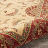 Nourison Living Treasures Persian Ivory/Red 8'3" x 11'3" Area-Rug, Easy-Cleaning, Non Shedding, Bed Room, Living Room, Dining Room, Kitchen (8x11)