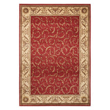 Nourison Somerset Floral Red 5'6" x Round Area -Rug, Easy -Cleaning, Non Shedding, Bed Room, Living Room, Dining Room, Kitchen (6 Round)