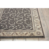 Nourison Somerset Floral Red 5'6" x Round Area -Rug, Easy -Cleaning, Non Shedding, Bed Room, Living Room, Dining Room, Kitchen (6 Round)