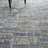 Nourison Urban Chic Eclectic Grey/Multicolor 9' x 12' Area Rug, Easy Clean, Non Shedding, Bed Room, Living Room, Dining Room, Kitchen (9x12)