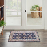 Nourison Fulton Medallion Navy 2' x 3' Area -Rug, Easy -Cleaning, Non Shedding, Bed Room, Living Room, Dining Room, Kitchen (2x3)