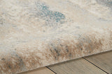 Nourison Maxell Contemporary Ivory/Teal 7'10" x 10'6" Area Rug, Easy Clean, Non Shedding, Bed Room, Living Room, Dining Room, Kitchen (8x11)