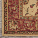 Nourison Living Treasures Persian Ivory/Red 8'3" x 11'3" Area-Rug, Easy-Cleaning, Non Shedding, Bed Room, Living Room, Dining Room, Kitchen (8x11)
