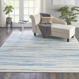 Nourison Jubilant Abstract Blue 8'6" x 12' Area -rug, Easy -cleaning, Non Shedding, Bed Room, Living Room, Dining Room, Kitchen (9x12)