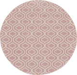 Nourison Jubilant Trellis Pink 8' x Round Area-Rug, Easy-Cleaning, Non Shedding, Bed Room, Living Room, Dining Room, Kitchen (8 Round)