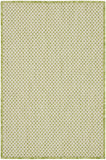 Nourison Courtyard Indoor/Outdoor Ivory Green 2' x 3' Area Rug, Geometric, Easy Cleaning, Non Shedding, Bed Room, Living Room, Dining Room, Deck, Patio, Backyard (2x3)