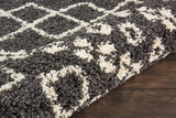 Nourison Marrakesh Shag Moroccan Charcoal 7'10" x 10'6" Area -Rug, Easy -Cleaning, Non Shedding, Bed Room, Living Room, Dining Room, Kitchen (8x11)