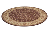 Nourison Somerset Floral Brown 5'6" x Round Area-Rug, Easy-Cleaning, Non Shedding, Bed Room, Living Room, Dining Room, Kitchen (6 Round)