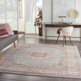 Nourison Passion Grey 8' x 10' Area Rug, Boho, Traditional, Easy Clean, Non Shedding, Bed Room, Living Room, Hallway (8x10)