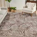 Nourison Garden Oasis Indoor/Outdoor Mocha 8' x 10' Area Rug, Easy-Cleaning, Non Shedding, Bed Room, Living Room, Dining Room, Kitchen (8x10)