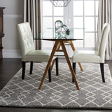 Nourison Geometric Shag Moroccan Silver 5'3" x 7'3" Area -Rug, Easy -Cleaning, Non Shedding, Bed Room, Living Room, Dining Room, Kitchen (5x7)