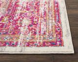 Nourison Passion Ivory/Fuchsia 9' x 12' Area-Rug, Boho, Traditional, Easy-Cleaning, Non Shedding, Bed Room, Living Room, Hallway (9x12)