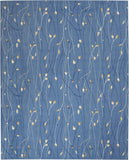 Nourison Grafix Light Blue 7'10'' x 9'10'' Area-Rug, Modern, Botanical , Bed Room, Living Room, Dining Room, Kitchen, Easy-Cleaning, Non Shedding, (8' x 10')