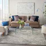 Nourison Passion Charcoal/Ivory 8' x 10' Area-Rug, Modern, Abstract, Easy-Cleaning, Non Shedding, Bed Room, Living Room, Dining Room, Kitchen (8x10)