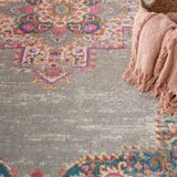 Nourison Passion Grey 8' x 10' Area Rug, Boho, Traditional, Easy Clean, Non Shedding, Bed Room, Living Room, Hallway (8x10)