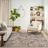 Nourison Garden Oasis Indoor/Outdoor Mocha 8' x 10' Area Rug, Easy-Cleaning, Non Shedding, Bed Room, Living Room, Dining Room, Kitchen (8x10)